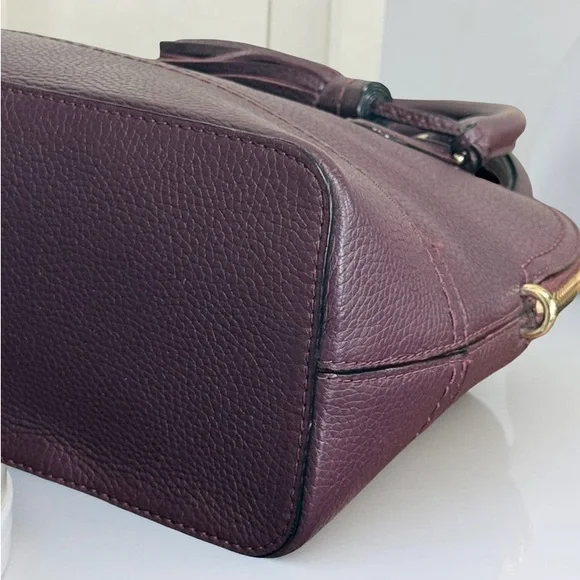 Authentic Kate Spade Plum Carli McCall Street Leather Satchel Crossbody! COA! - Picture 7 of 13